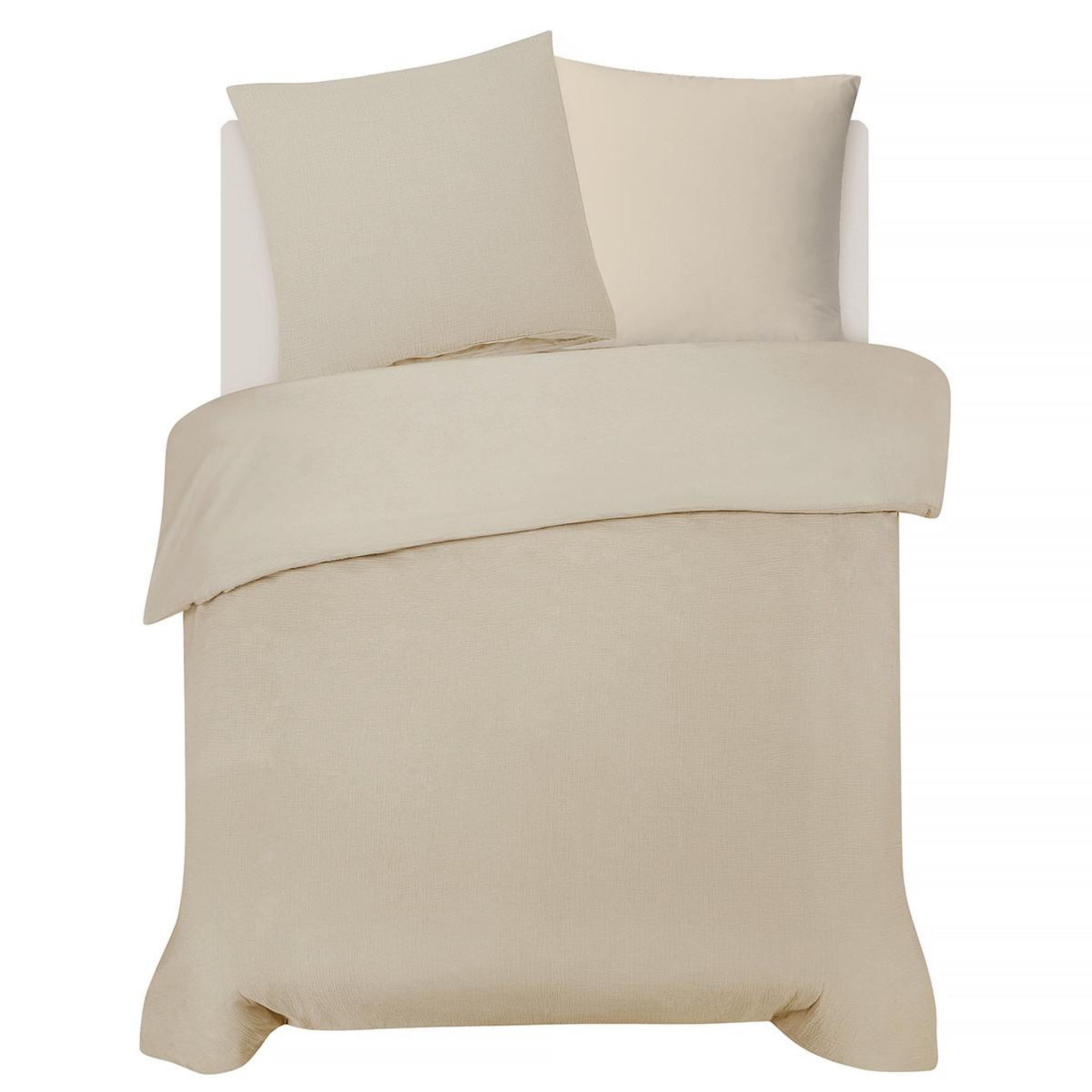 Voir la diapositive 2 : FUTURE HOME Parure de lit double en gaze de coton