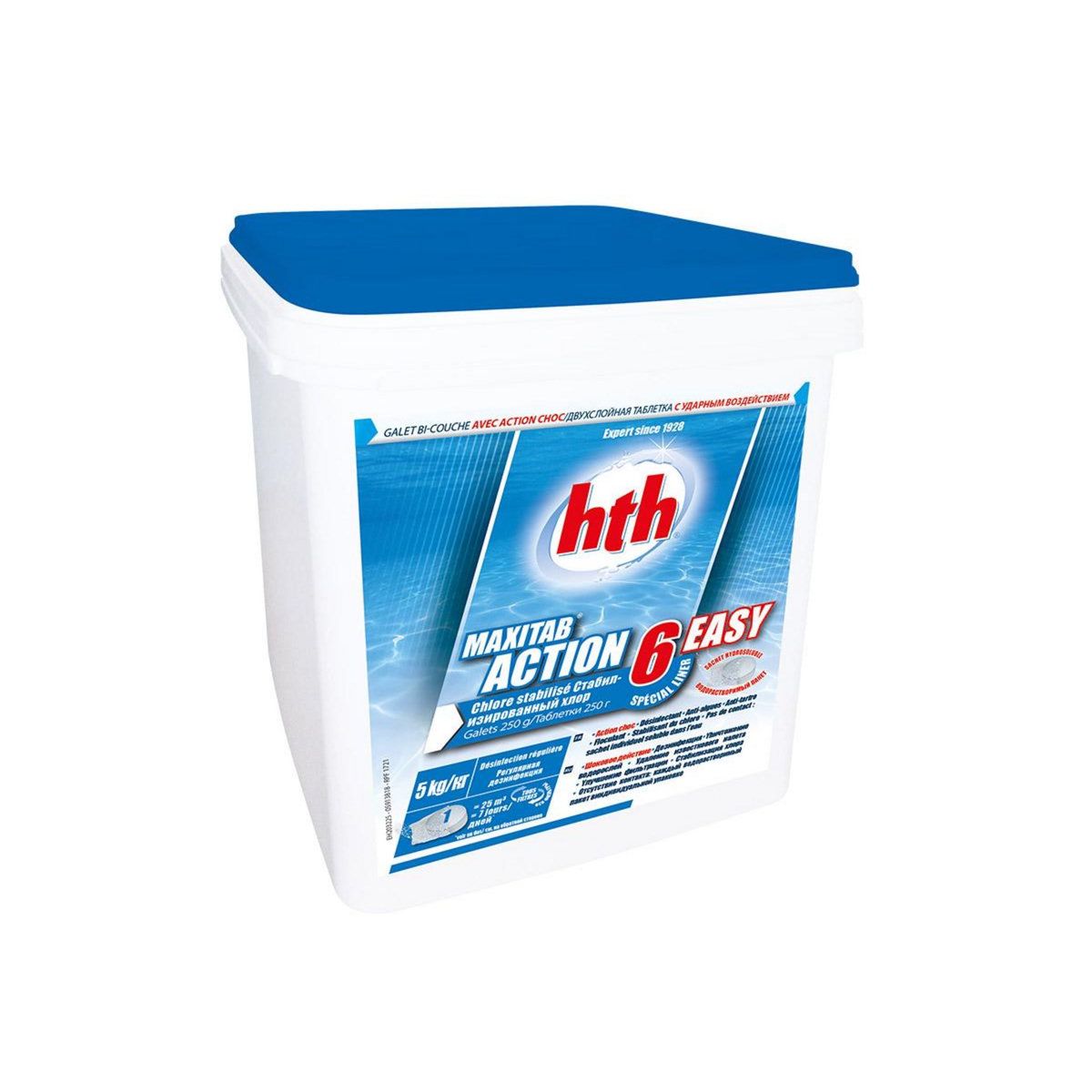 HTH Chlore 6 actions en galets Maxitab Action 6 5 kg - HTH