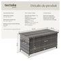 Voir la diapositive 6 : tectake Coffre de jardin pour coussins 270 l, avec tressage en rotin gris
