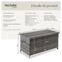 Voir la diapositive 6 : tectake Coffre de jardin pour coussins 270 l, avec tressage en rotin gris