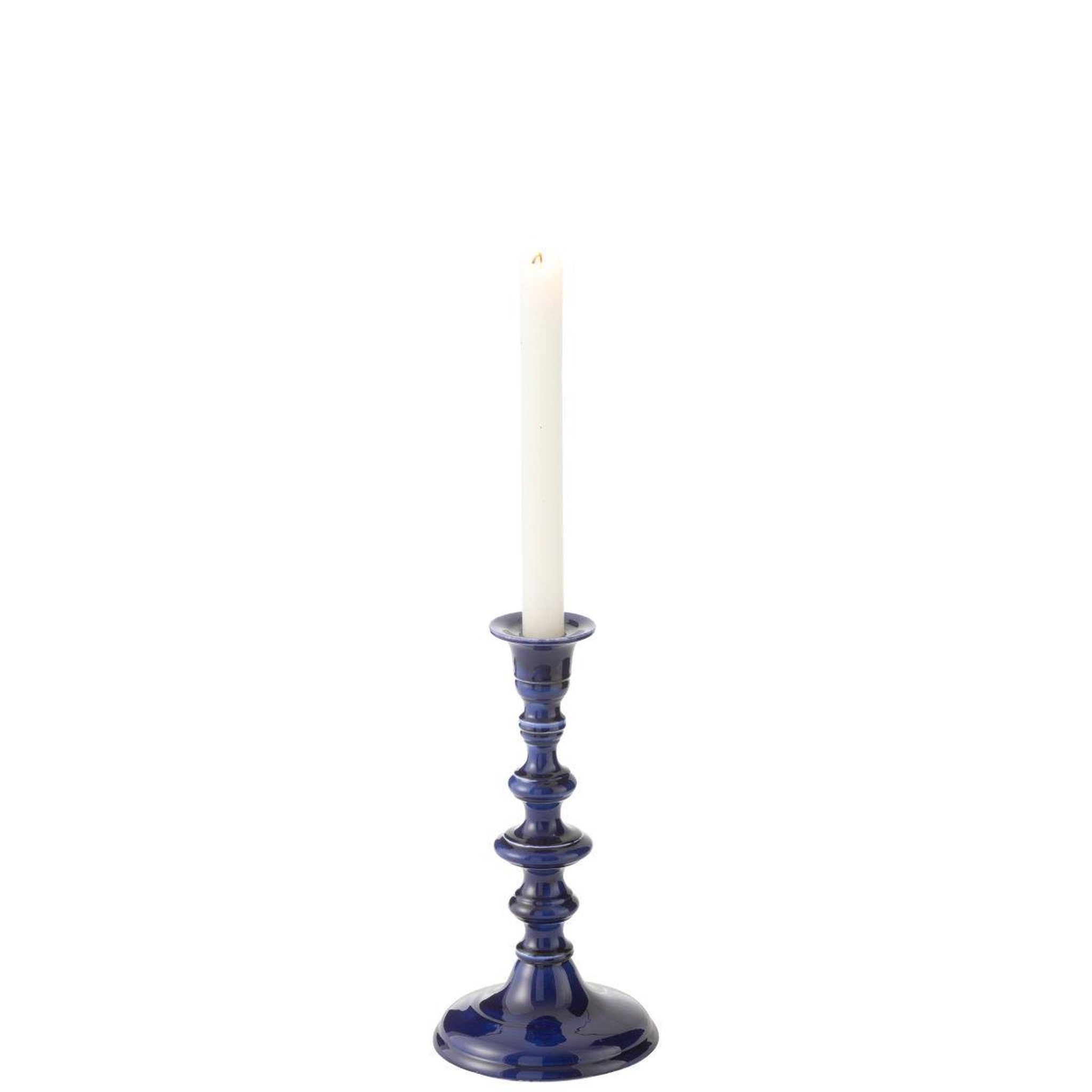 Voir la diapositive 2 : J-LINE Bougeoir design en métal  nag  20cm bleu