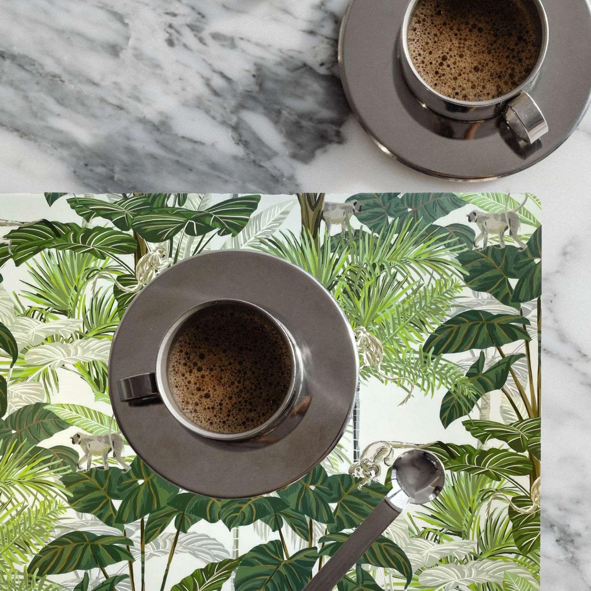 HABITABLE Lot de 6 sets de table Monkey - 28 x 43 cm - Vert