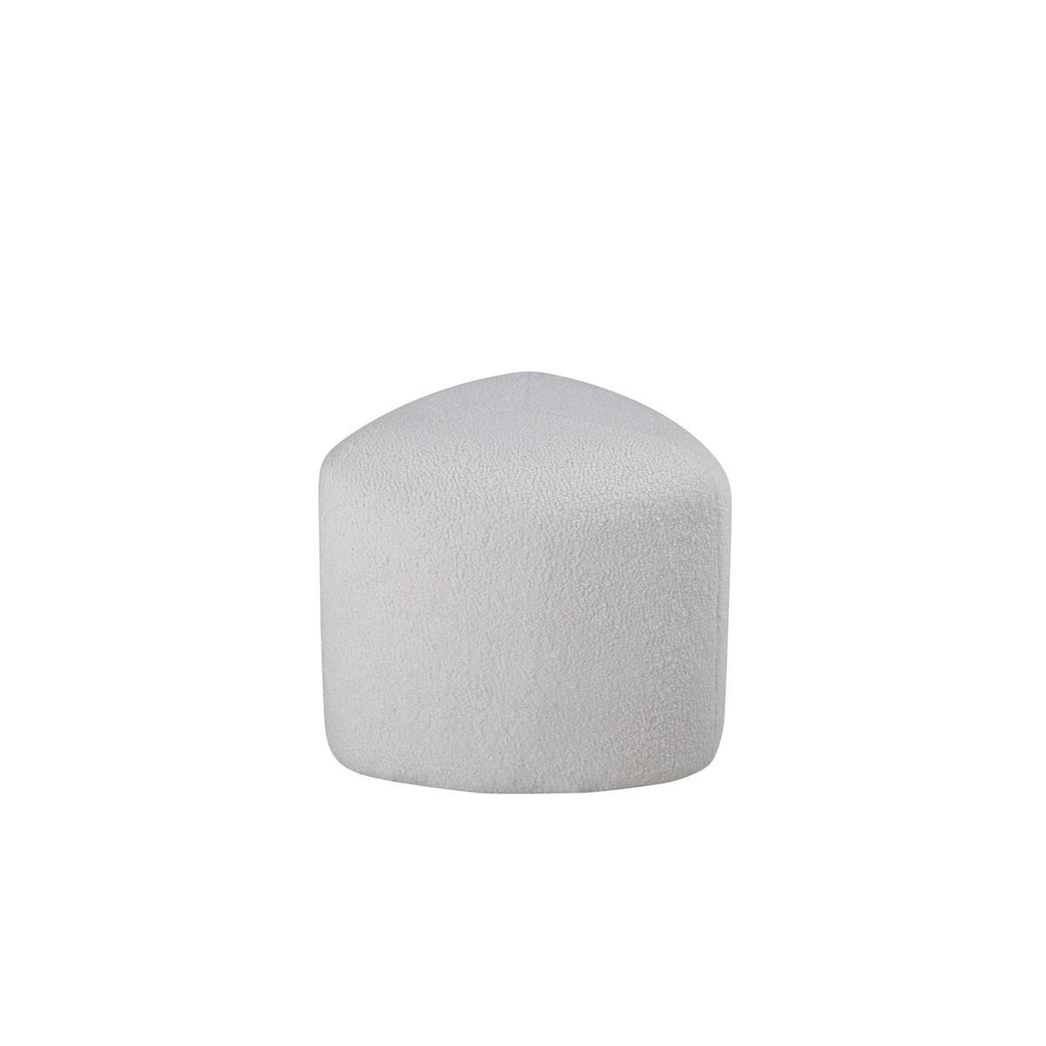 Voir la diapositive 2 : Paris Prix Pouf tissu bouclette  peg  46cm blanc