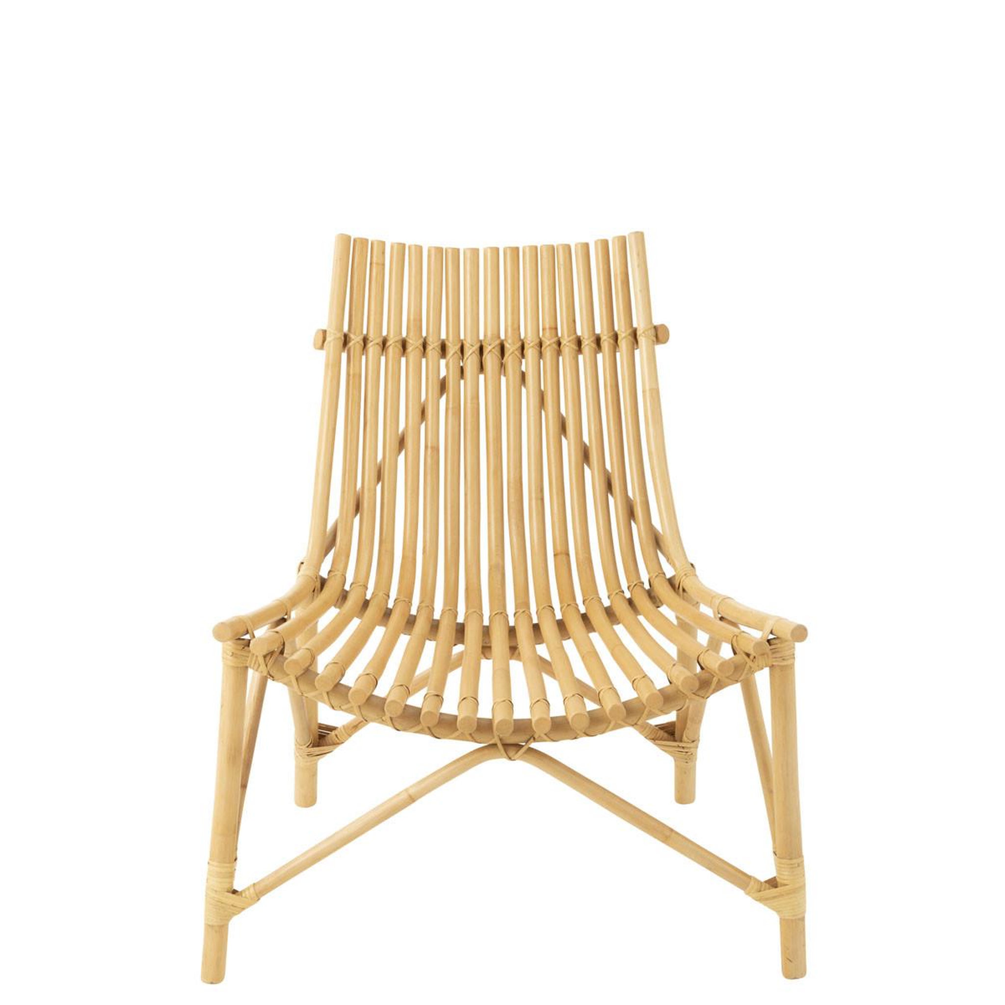 Voir la diapositive 3 : J-LINE Fauteuil Design en Rotin  Margery  84cm Naturel