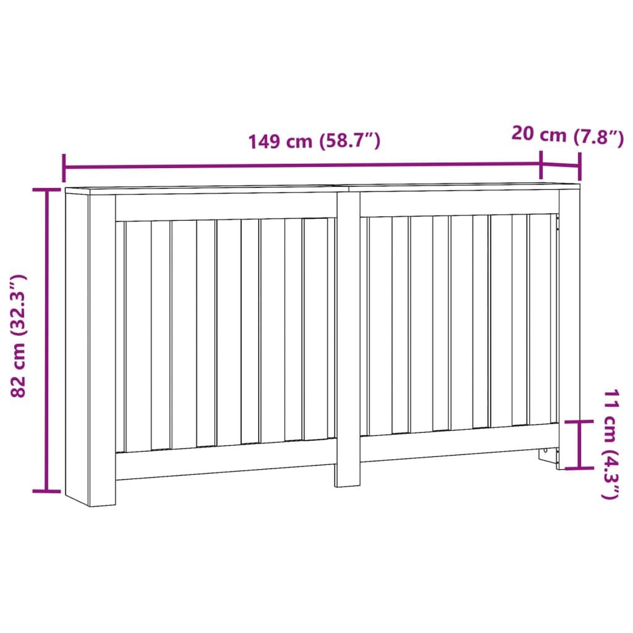 Voir la diapositive 6 : VIDAXL Cache-radiateur chene sonoma 149x20x82 cm bois d'ingenierie