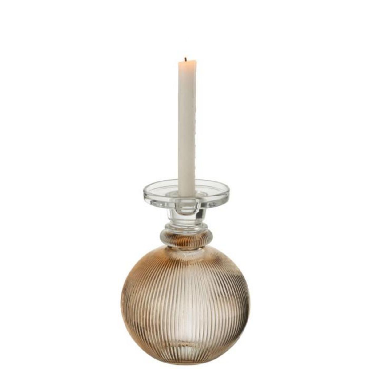 Paris Prix Chandelier Vase en Verre  Malik  23cm Taupe