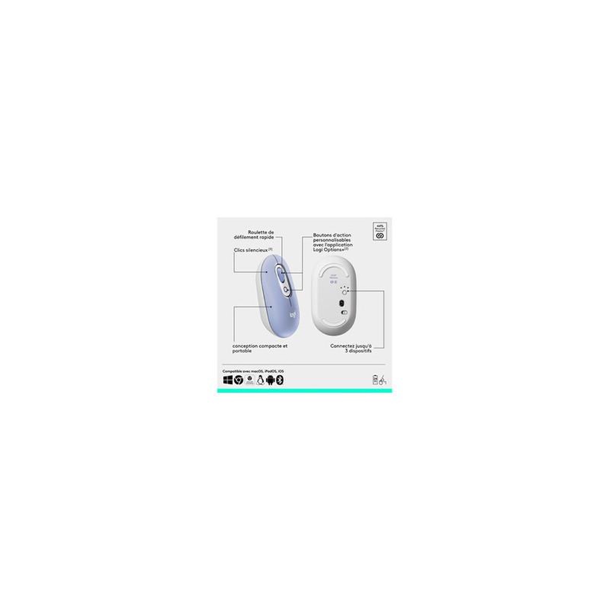 Voir la diapositive 6 : Logitech Ensemble clavier et souris Logitech POP ICON COMBO, ensemble clavier et souris Bluetooth