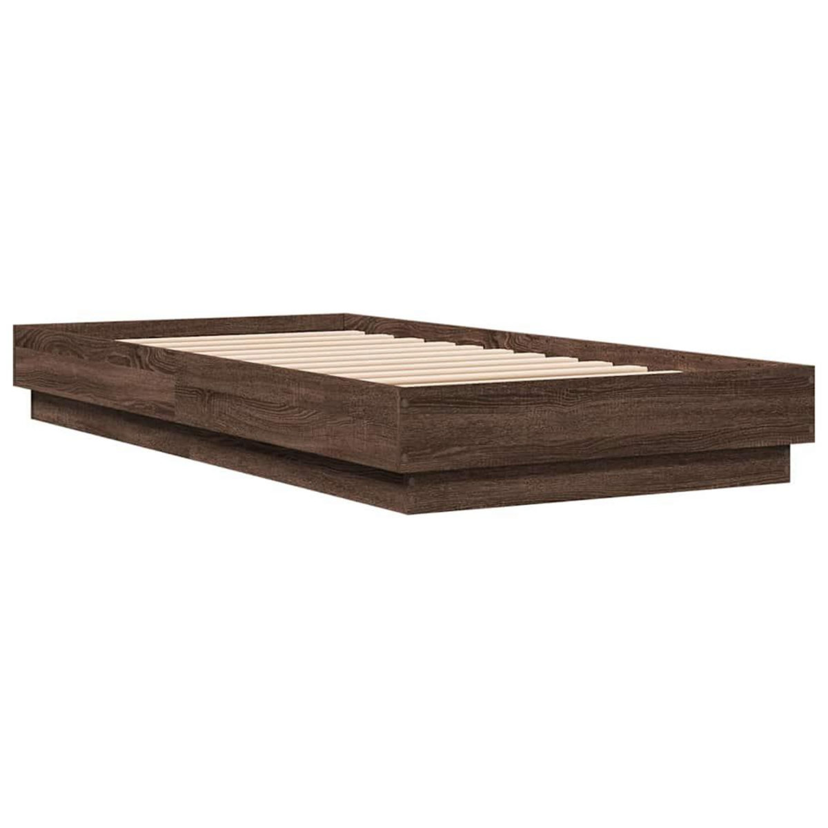 VIDAXL Cadre de lit sans matelas chene marron 90x190cm bois ingenierie