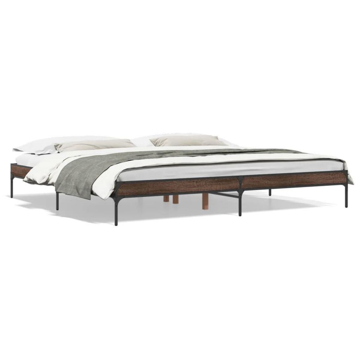 VIDAXL Cadre de lit sans matelas chene marron 200x200 cm