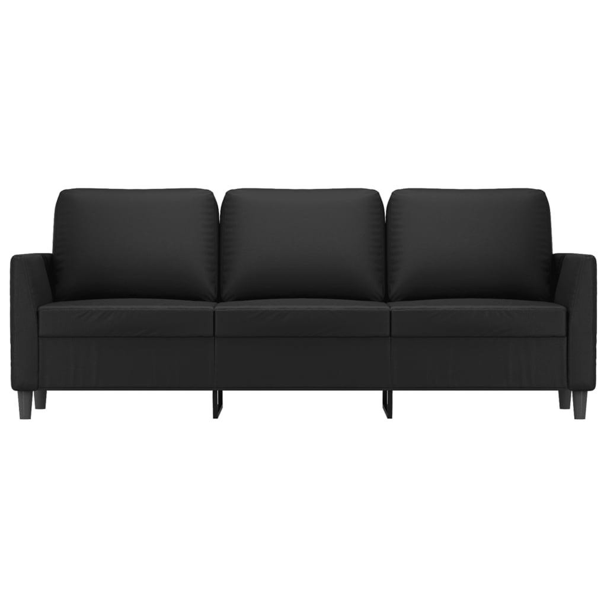 Voir la diapositive 3 : VIDAXL Canape a 3 places Noir 180 cm Similicuir