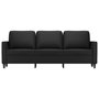 Voir la diapositive 3 : VIDAXL Canape a 3 places Noir 180 cm Similicuir