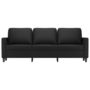 Voir la diapositive 3 : VIDAXL Canape a 3 places Noir 180 cm Similicuir