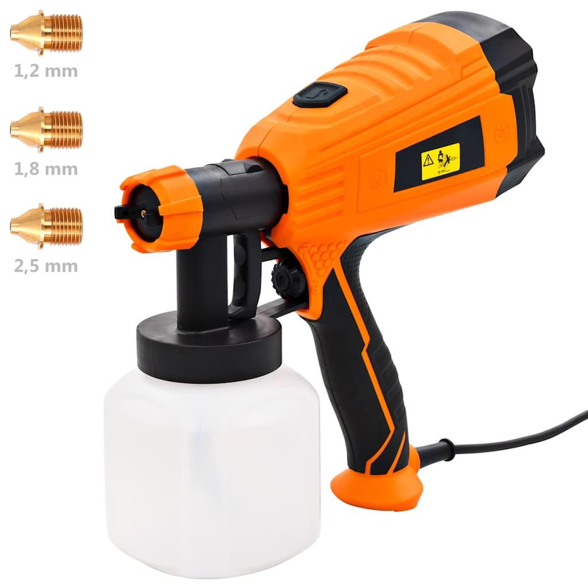 VIDAXL Pistolet a peinture electrique et 3 tailles de buses 500W 800ml