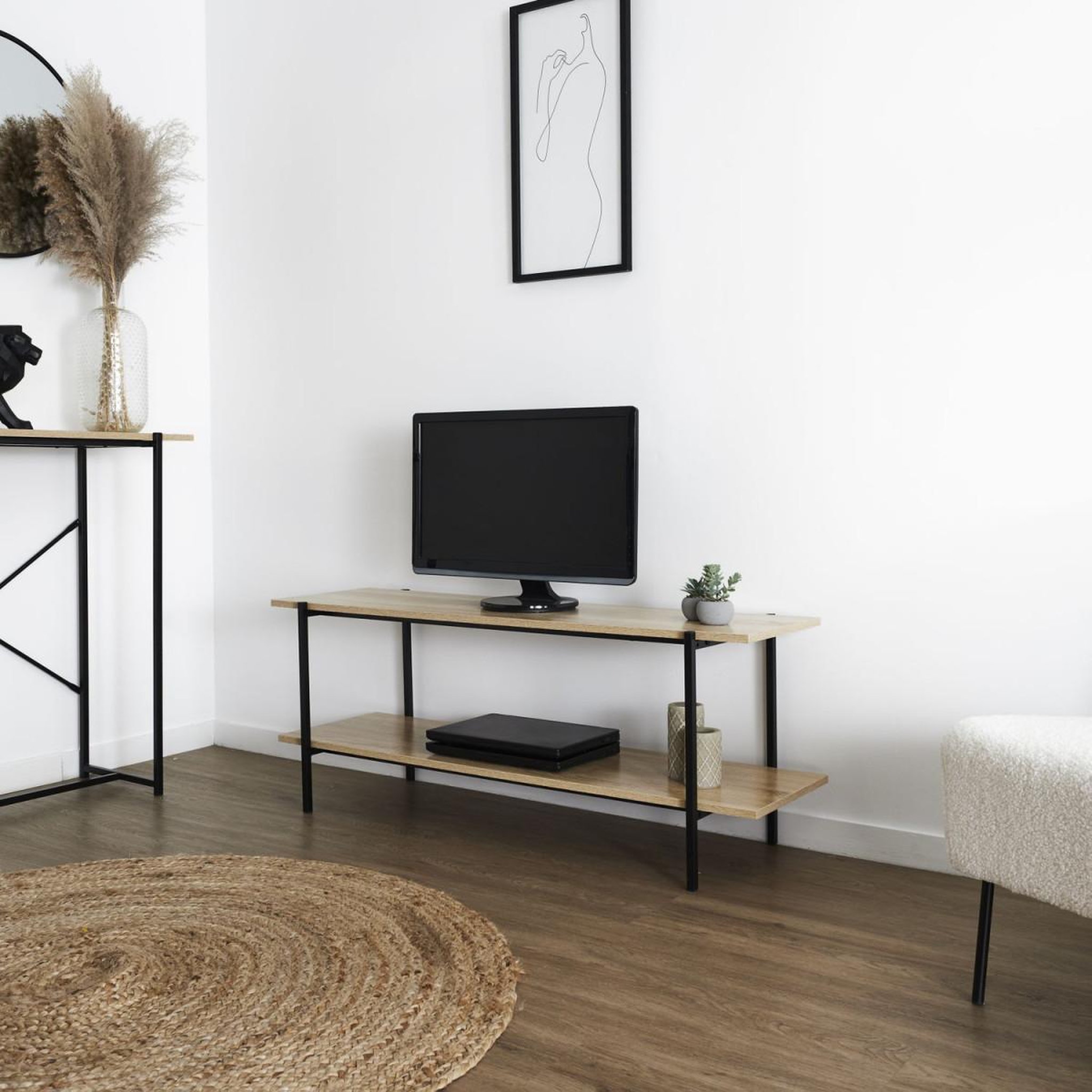 Voir la diapositive 4 : The Home Deco Factory Meuble tv design  loka  115cm naturel