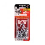 RED HEAD Lot de 4 chevilles Diam.10 x L.35 mm et crochet RED HEAD, Diam.5mm