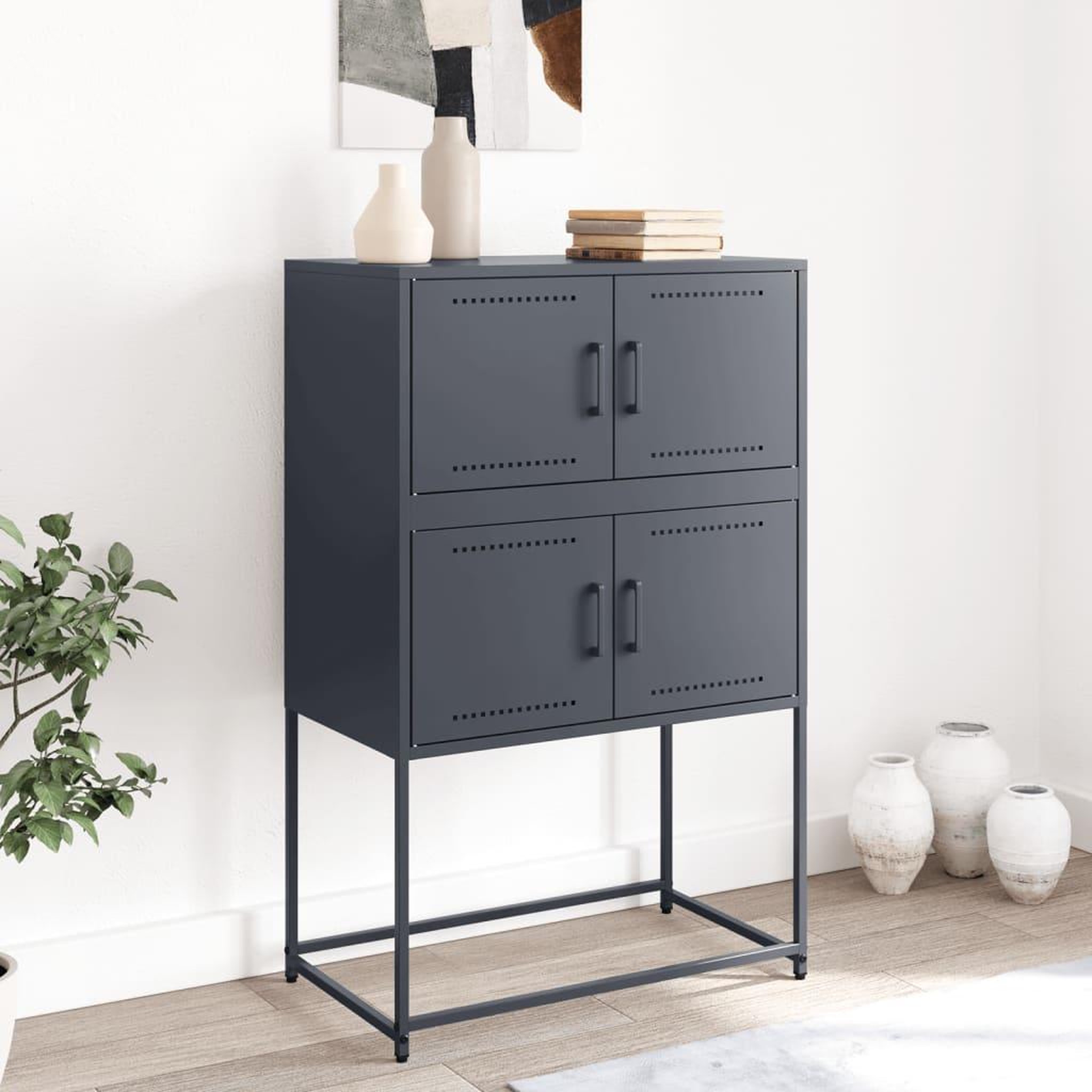 Voir la diapositive 3 : VIDAXL Buffet anthracite 68,5x38,5x107 cm acier