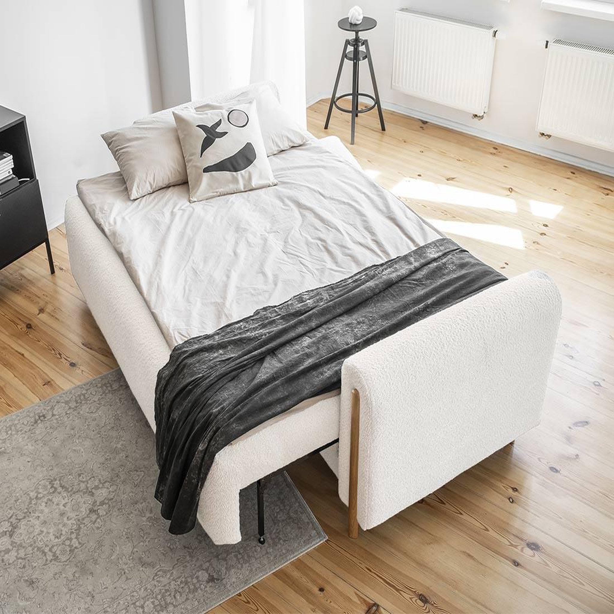 Voir la diapositive 2 : BEST MOBILIER Glendale - canapé droit 3 places - convertible avec coffre - en tissu bouclette