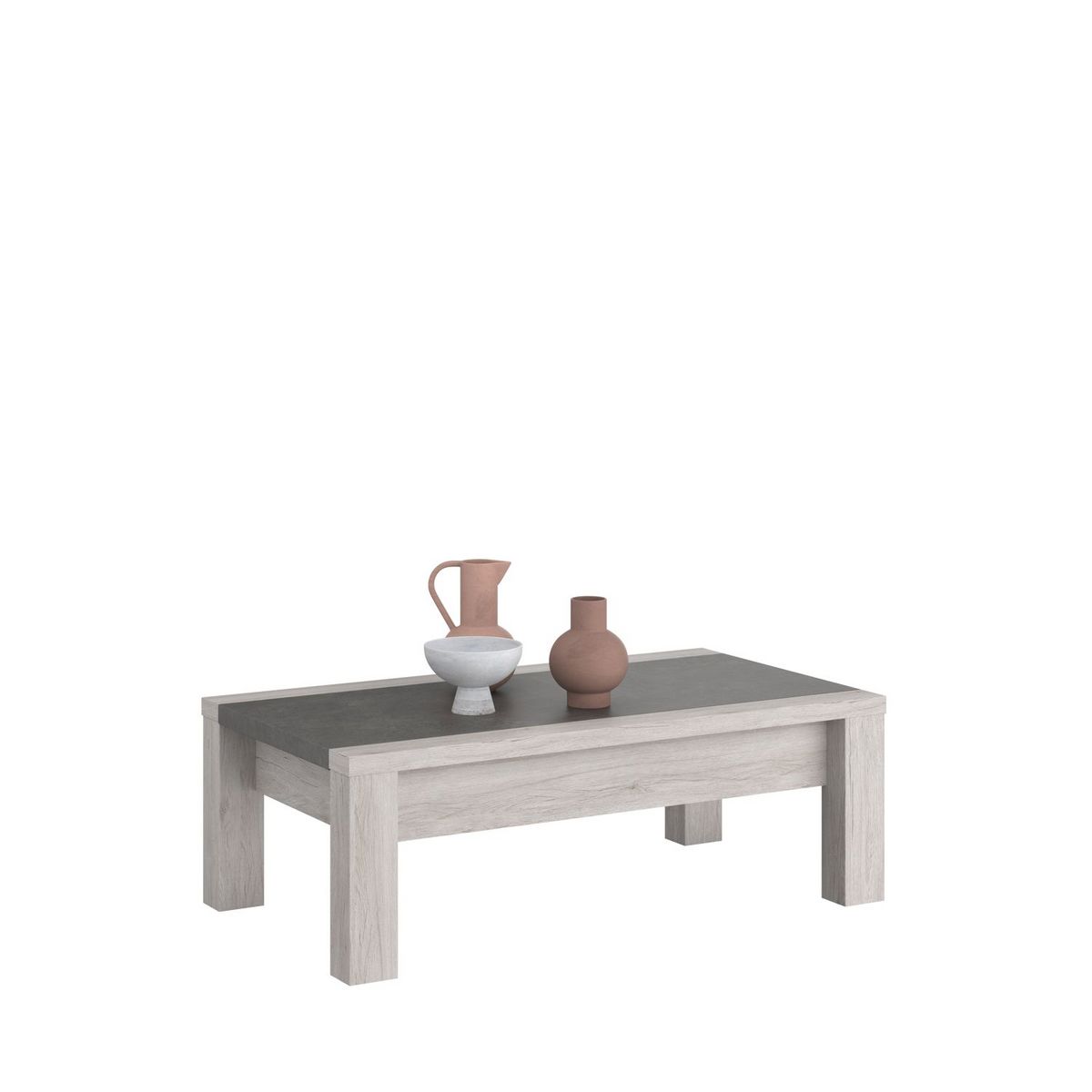 Table basse avec plateau coulissant L116 x H41 x P66cm MEL