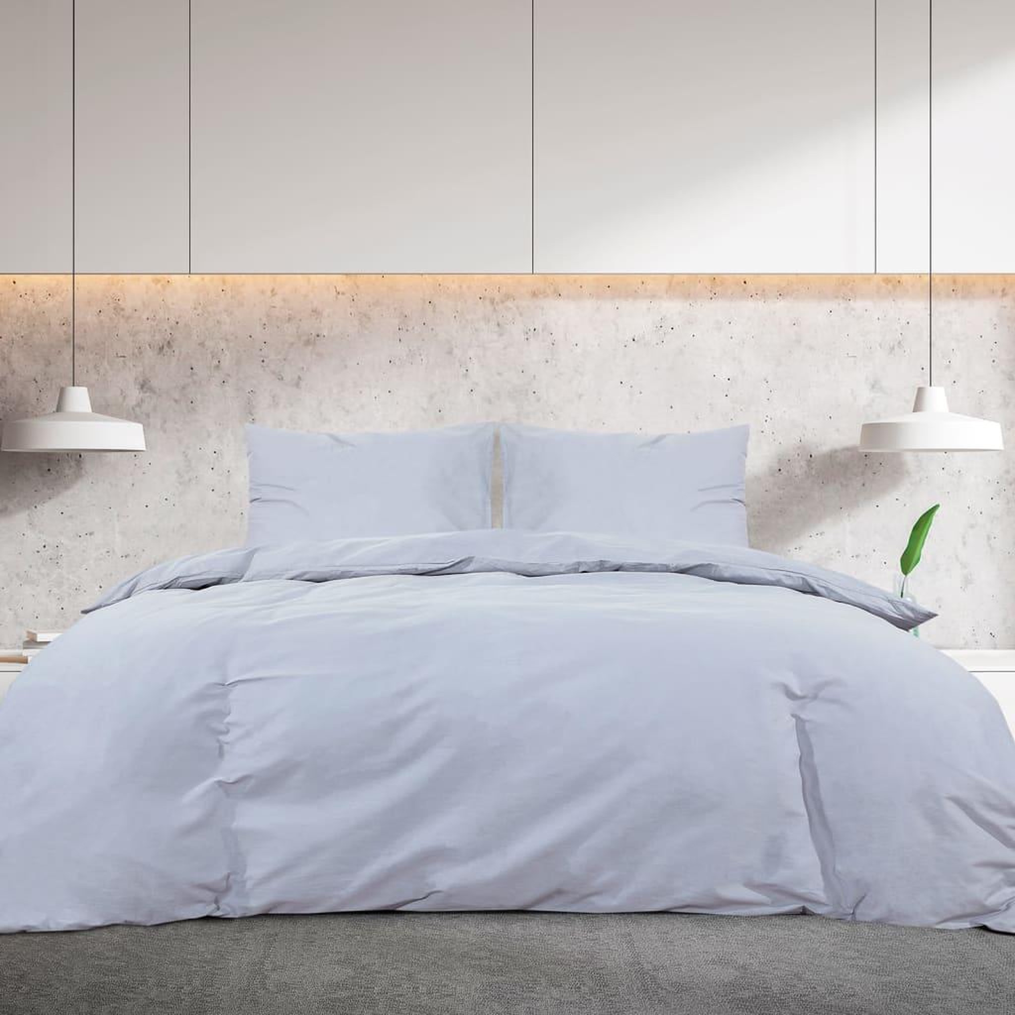 Voir la diapositive 3 : VIDAXL Ensemble de housse de couette Gris 200x200 cm Coton