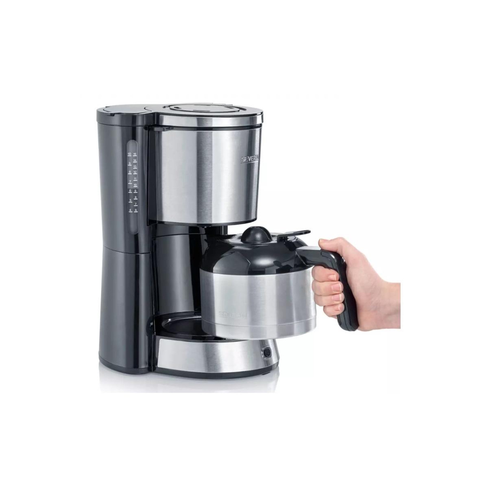 Voir la diapositive 2 : SEVERIN Cafetière isotherme 8 tasses 1000w noir/inox - ka4847