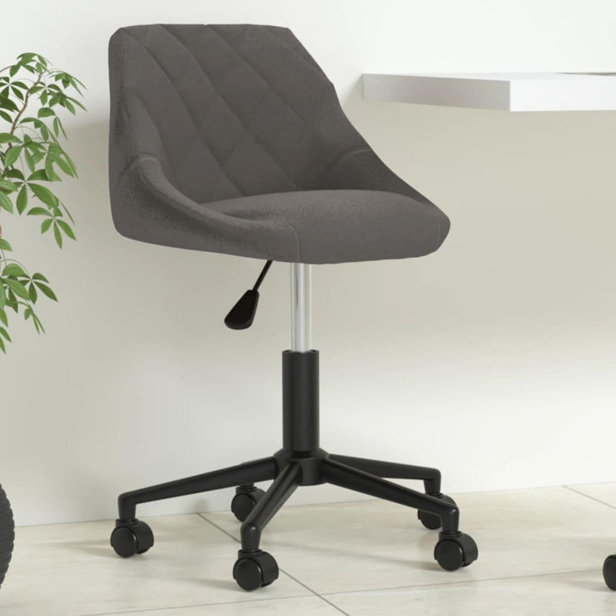 VIDAXL Chaise pivotante de bureau Gris fonce Velours