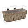 Voir la diapositive 6 : VIDAXL Jardiniere de balcon 2 pcs Osier avec doublure en PE 40 cm