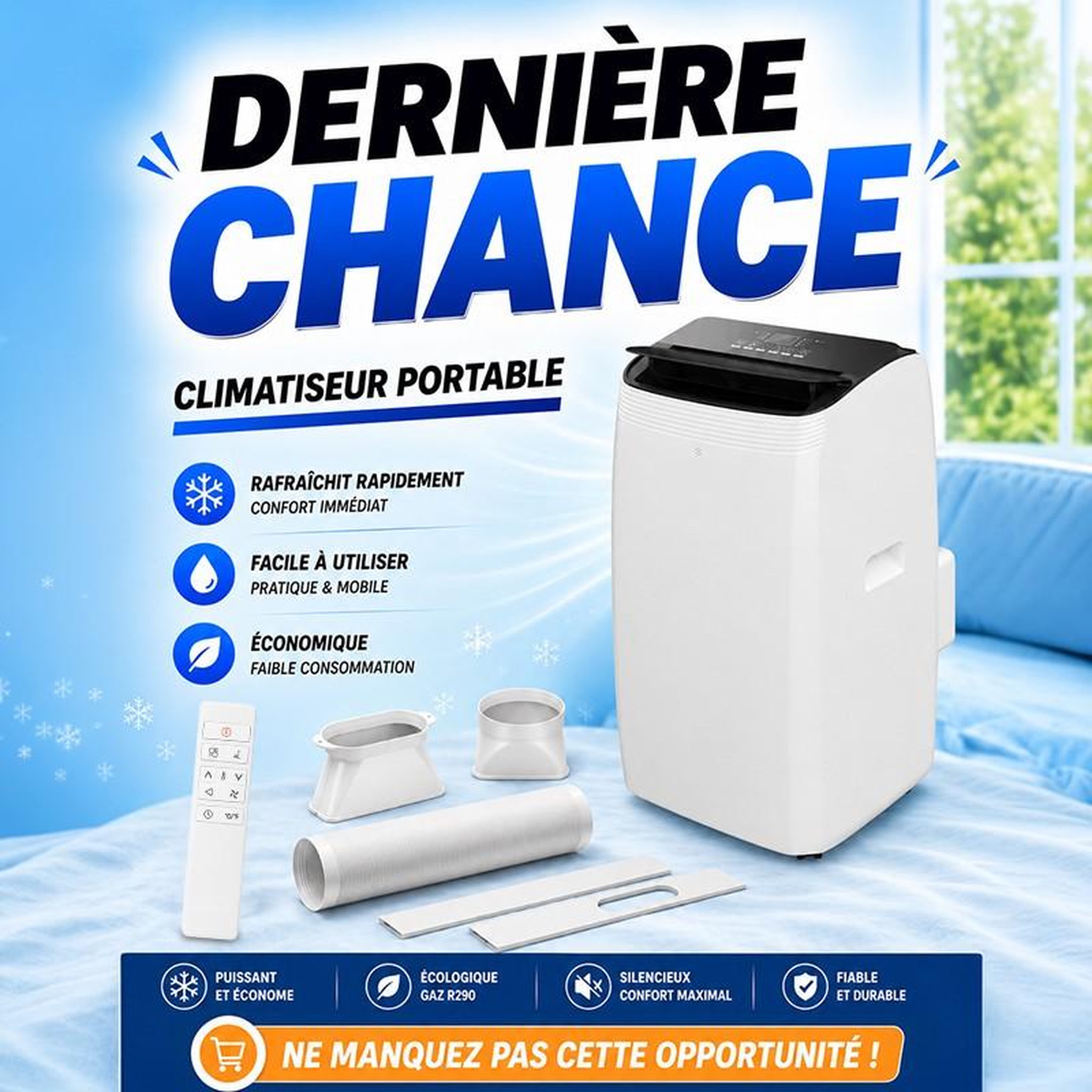 Voir la diapositive 2 : Climatiseur mobile réversible 12 000 btu - 3500w