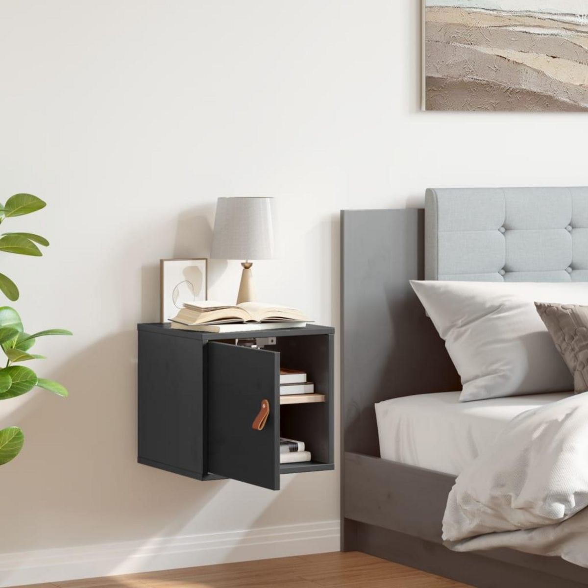 VIDAXL Armoire murale Gris 31,5x30x30 cm Bois de pin massif