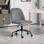 Voir la diapositive 2 : HOMCOM Chaise de bureau design réglable fonction bascule verrouillable aspect velours gris
