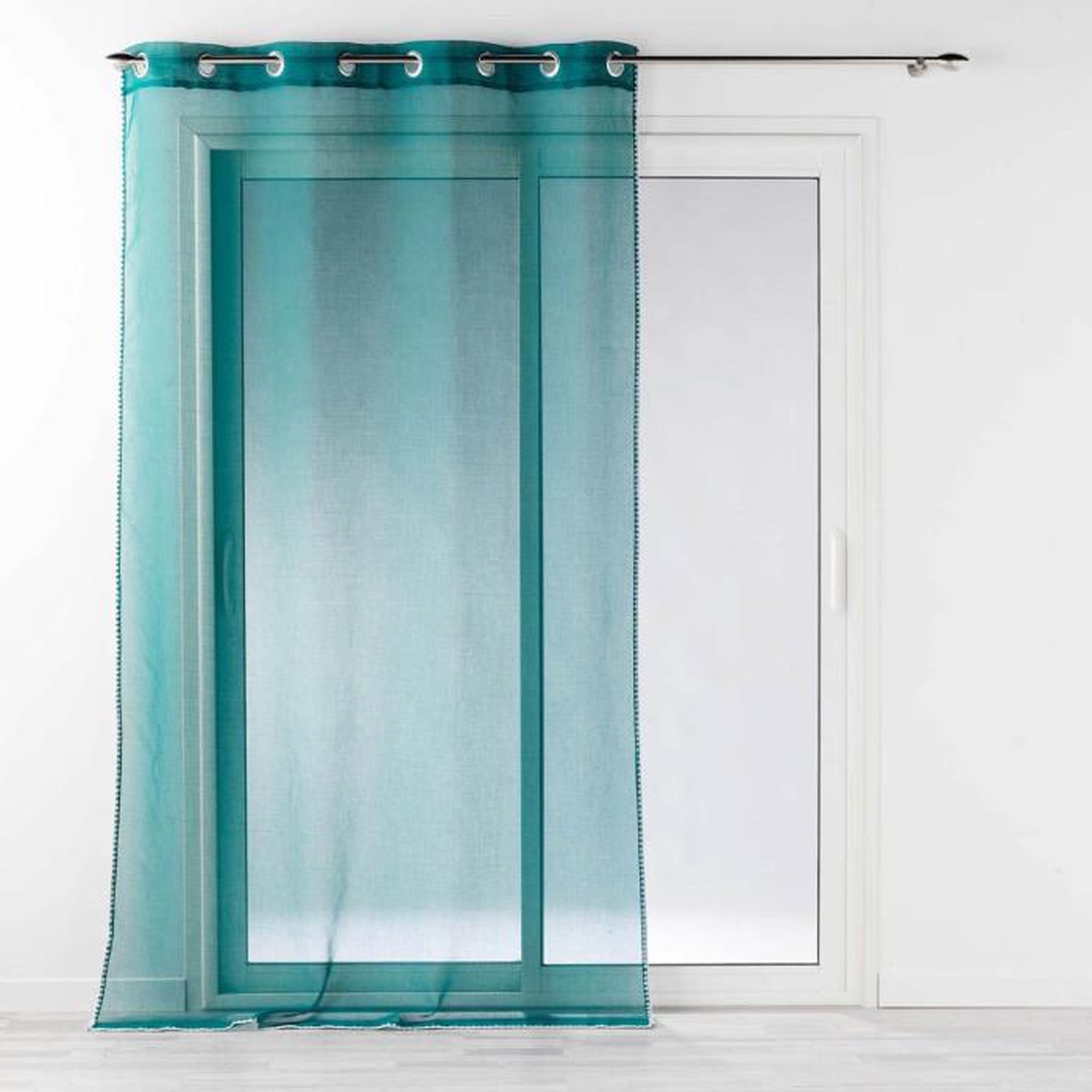 Voir la diapositive 1 : Paris Prix Rideau Voilage à Œillets  Fantaisie Louise  140x240cm Pétrole