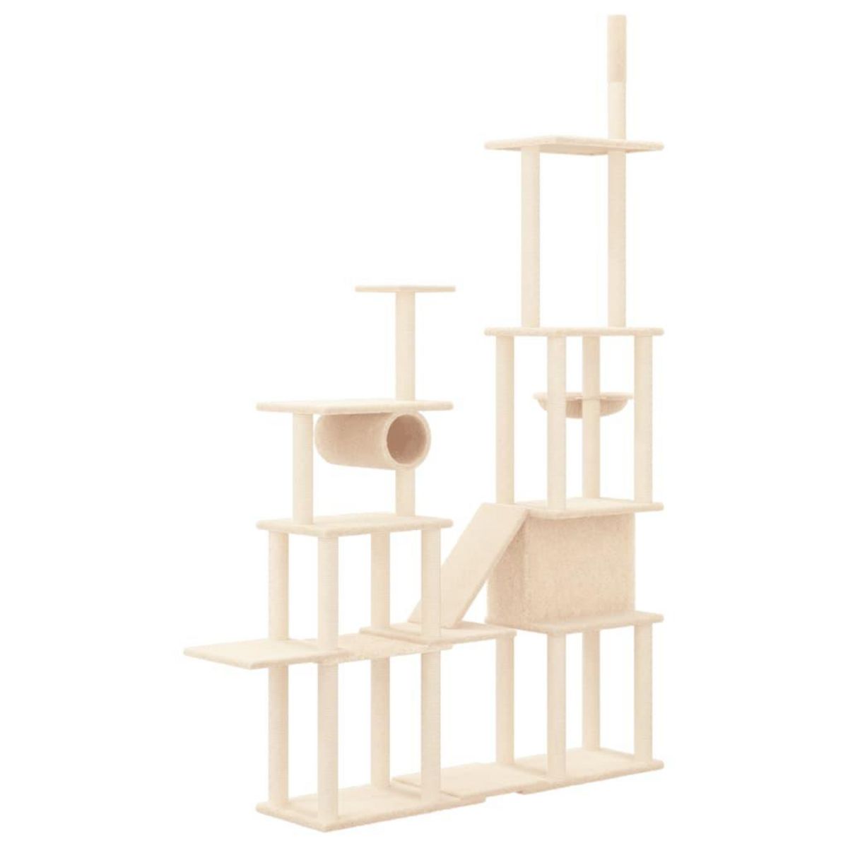 VIDAXL Arbre a chat avec griffoirs en sisal Creme 279 cm