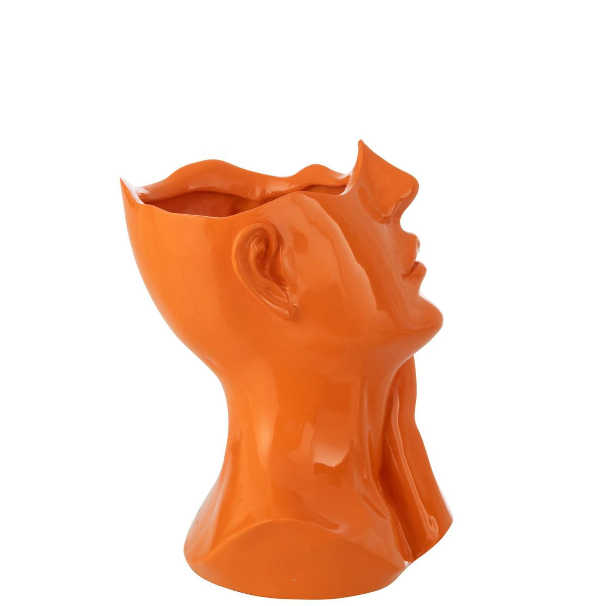 Voir la diapositive 2 : J-LINE Cache-pot buste de femme  muse  27cm orange
