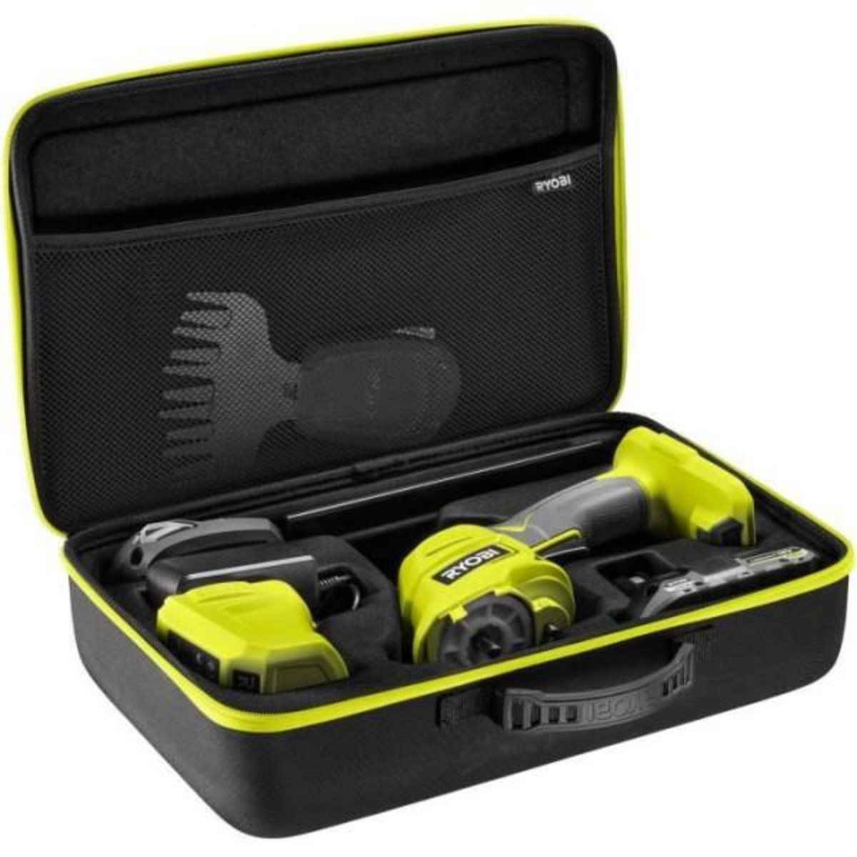 Ryobi RYOBI - Cisaille a gazon / sculpteur de végétaux 18V ONE+ - Mallette de rangement + batterie 2,0 Ah & chargeur - RY18GSA-120T