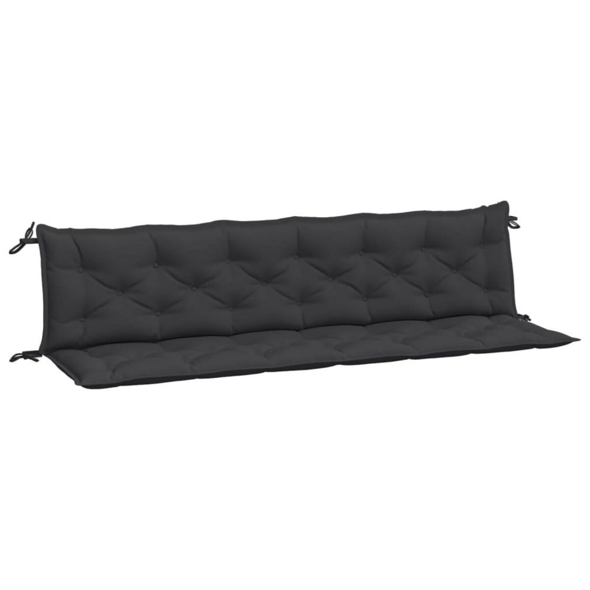 VIDAXL Coussins de banc jardin lot de 2 noir 200x50x7 cm tissu Oxford
