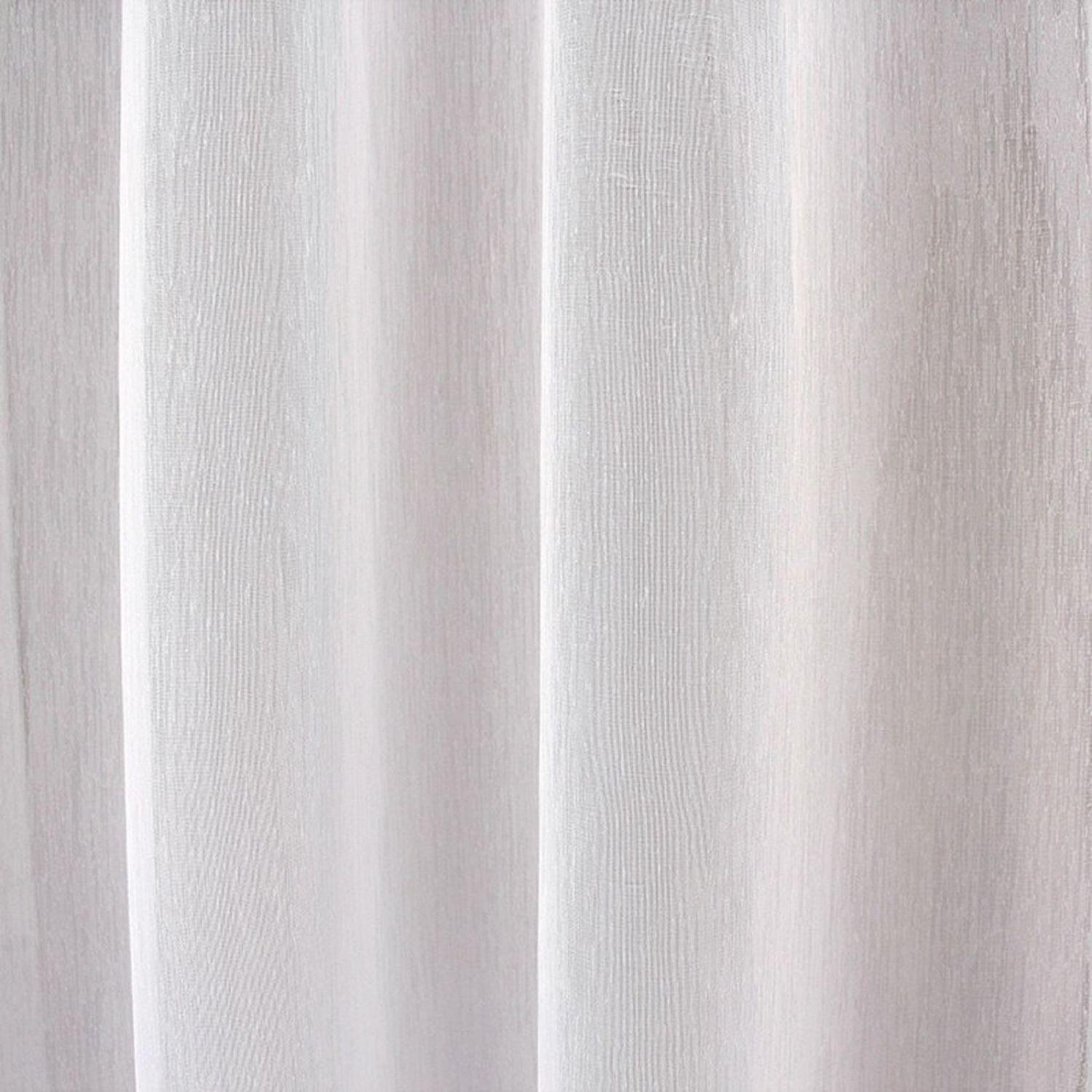 Voir la diapositive 5 : TOILINUX Voilage en tissu sablé effet satiné grande largeur SABLÉ - 300 x 240 cm - Blanc