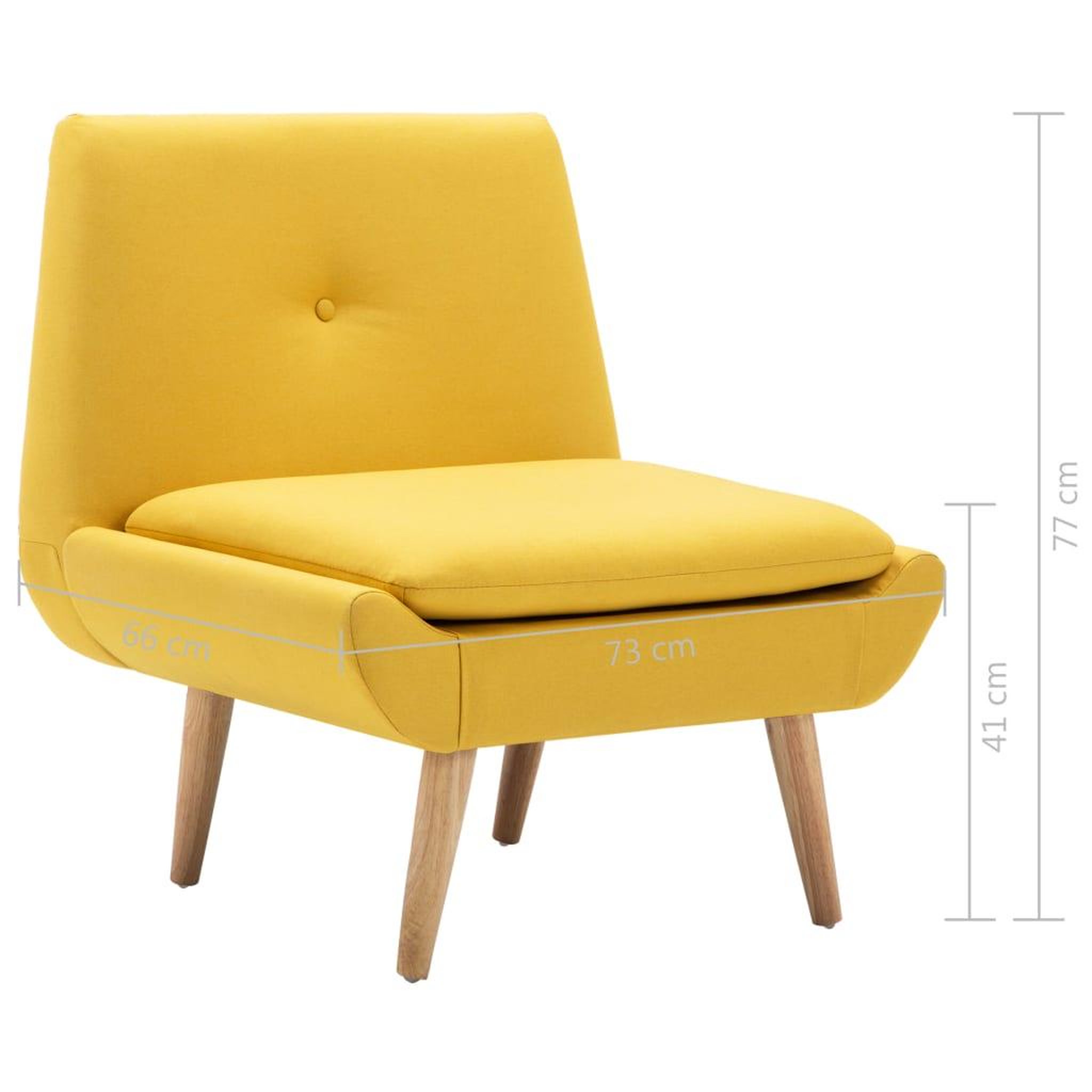 Voir la diapositive 6 : VIDAXL Fauteuil sans accoudoirs jaune tissu