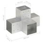 Voir la diapositive 6 : VIDAXL Connecteurs de poteau 4pcs Forme en X Metal galvanise 101x101mm