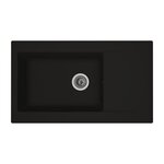 STRADOUR STRADOUR Evier cuisine a encastrer 1 grand bac + 1 egouttoir Einna - Resine - 86 x 50 cm - Noir