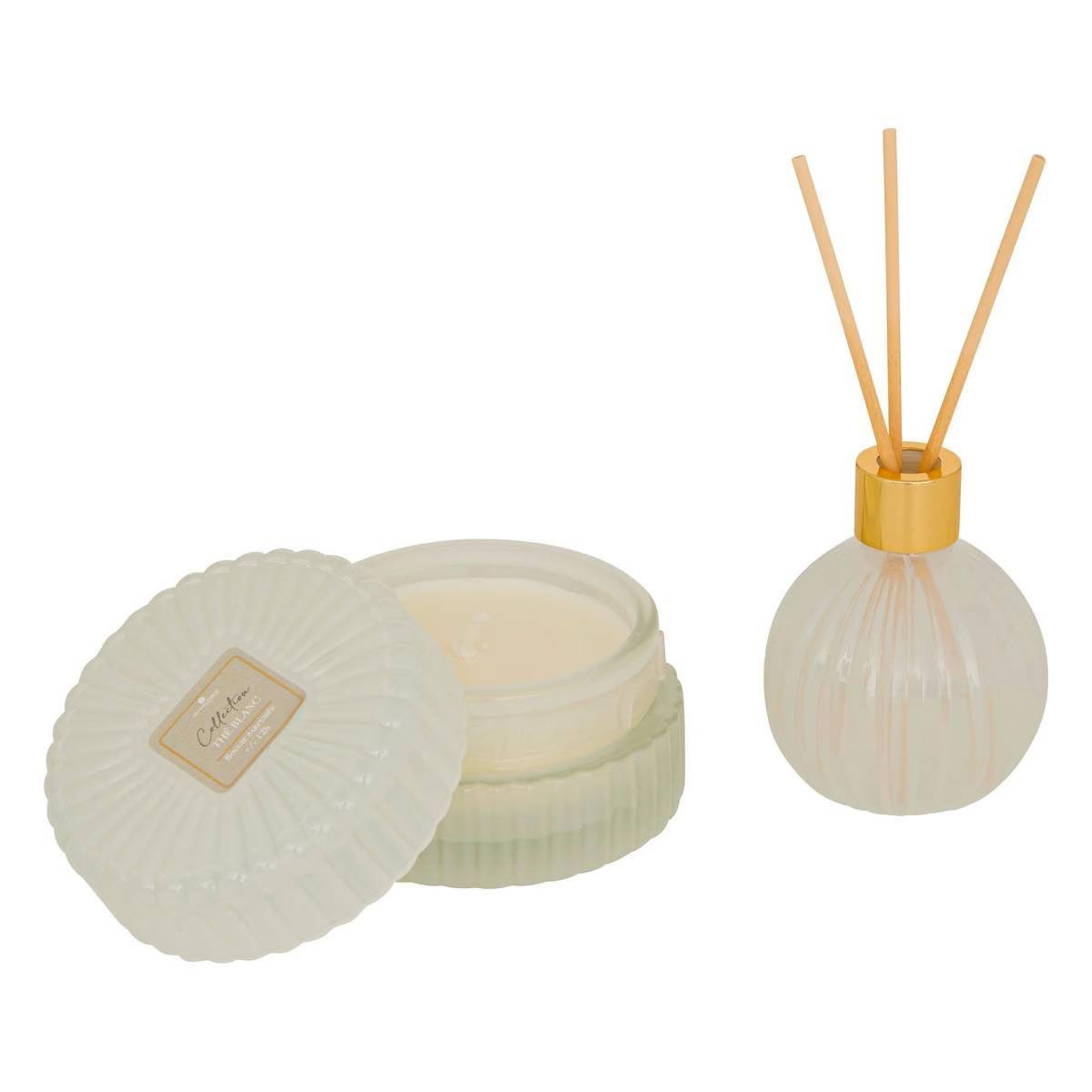 ATMOSPHERA Coffret senteur 2 pièces  albie  8cm thé blanc