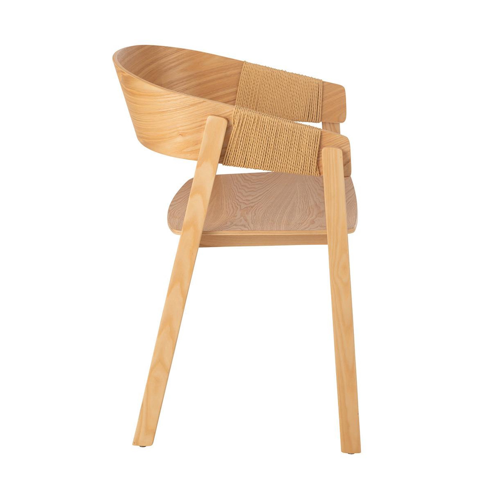 Voir la diapositive 3 : J-LINE Chaise en bois  naga  76cm naturel