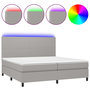 Voir la diapositive 2 : VIDAXL Sommier a lattes de lit et matelas et LED Gris clair 200x200 cm