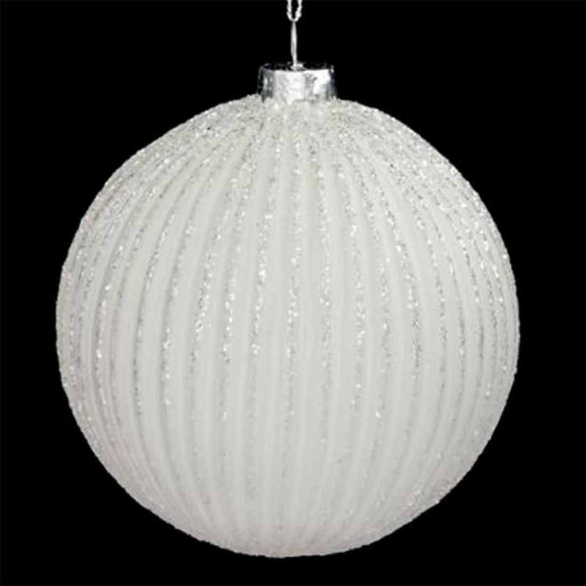 FEERIC LIGHT & CHRISTMAS Boule de Noël en Verre  Polaire  10cm Blanc