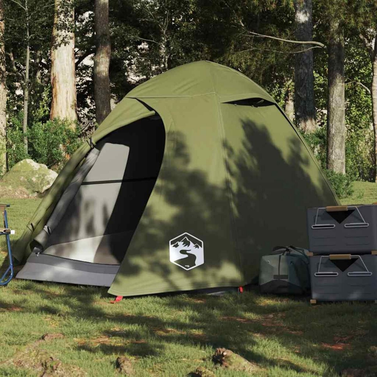 VIDAXL Tente de camping a dome 2 personnes vert olive impermeable