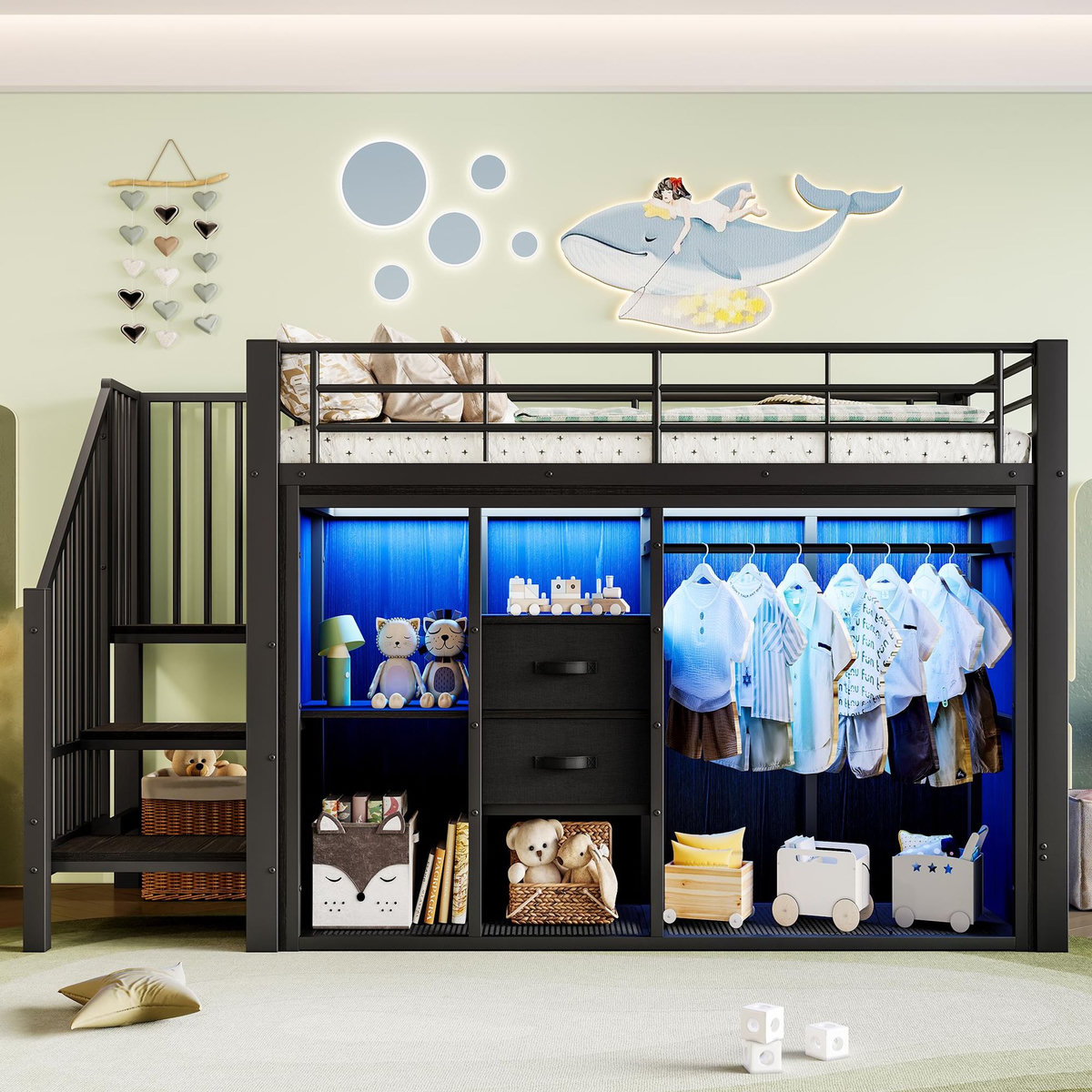 MERAX Lit mezzanine enfant