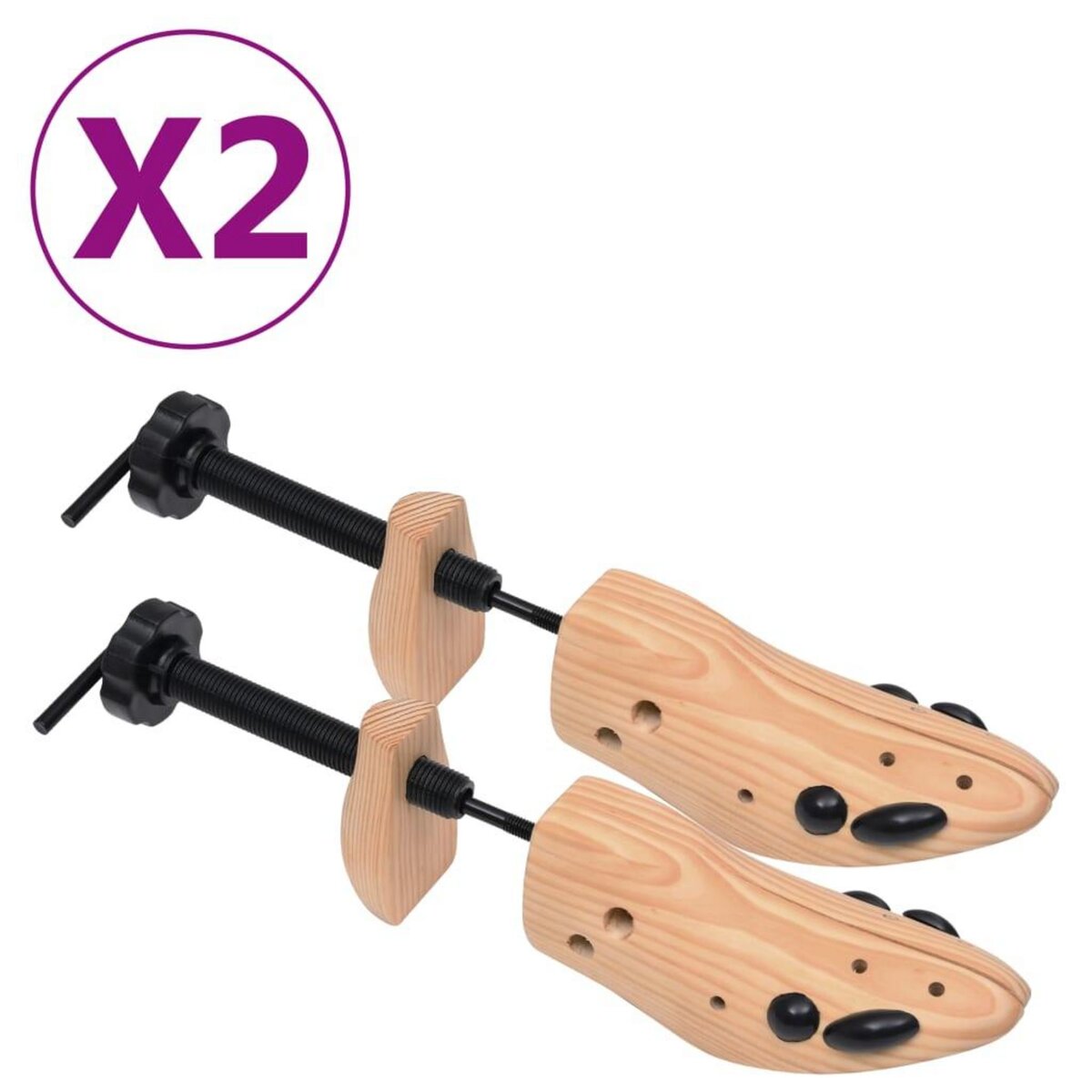 VIDAXL Embauchoirs 2 paires Pointure 41 46 Bois de pin massif