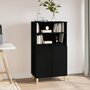 Voir la diapositive 1 : VIDAXL Buffet haut Noir 60x36x110 cm Bois d'ingenierie