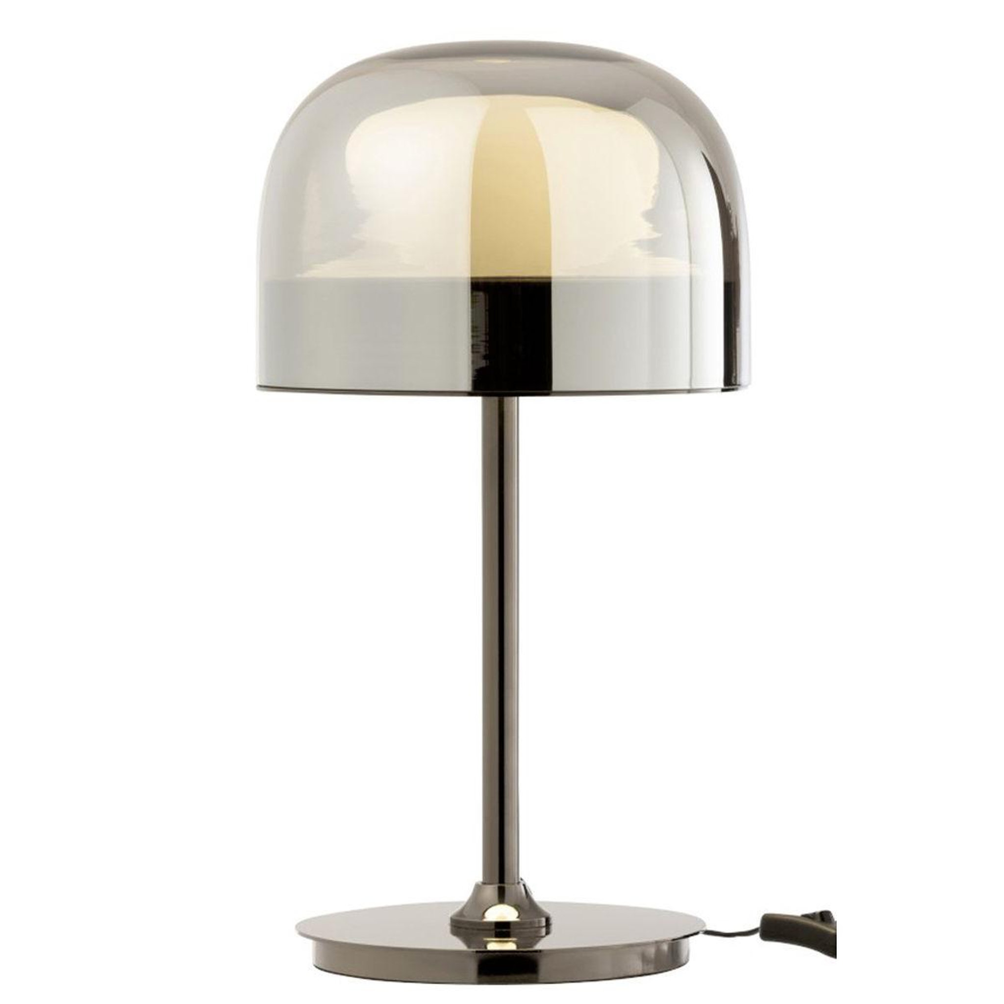 Voir la diapositive 2 : J-LINE Lampe à Poser Verre & Métal  Topja  44cm Argent
