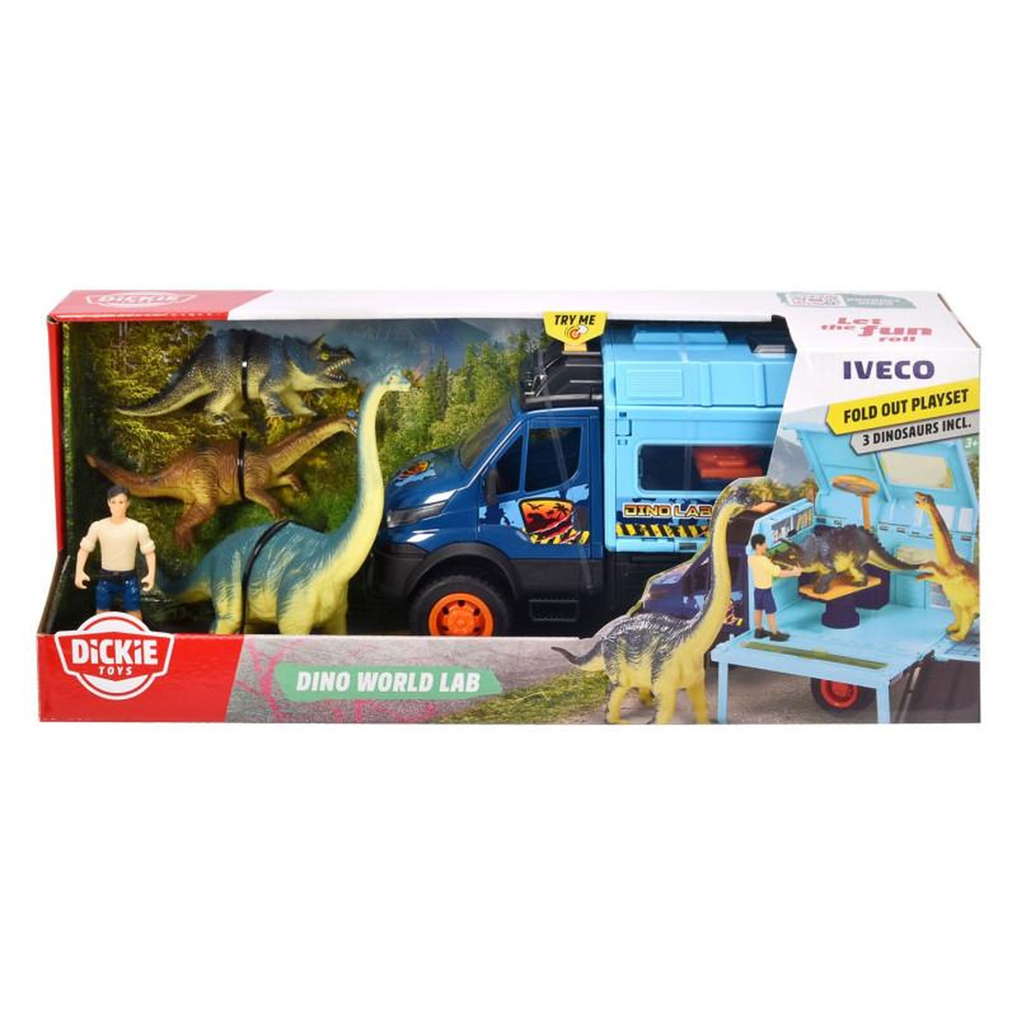 Voir la diapositive 2 : Dickie Dickie Dino World Lab Truck Playset 203837025