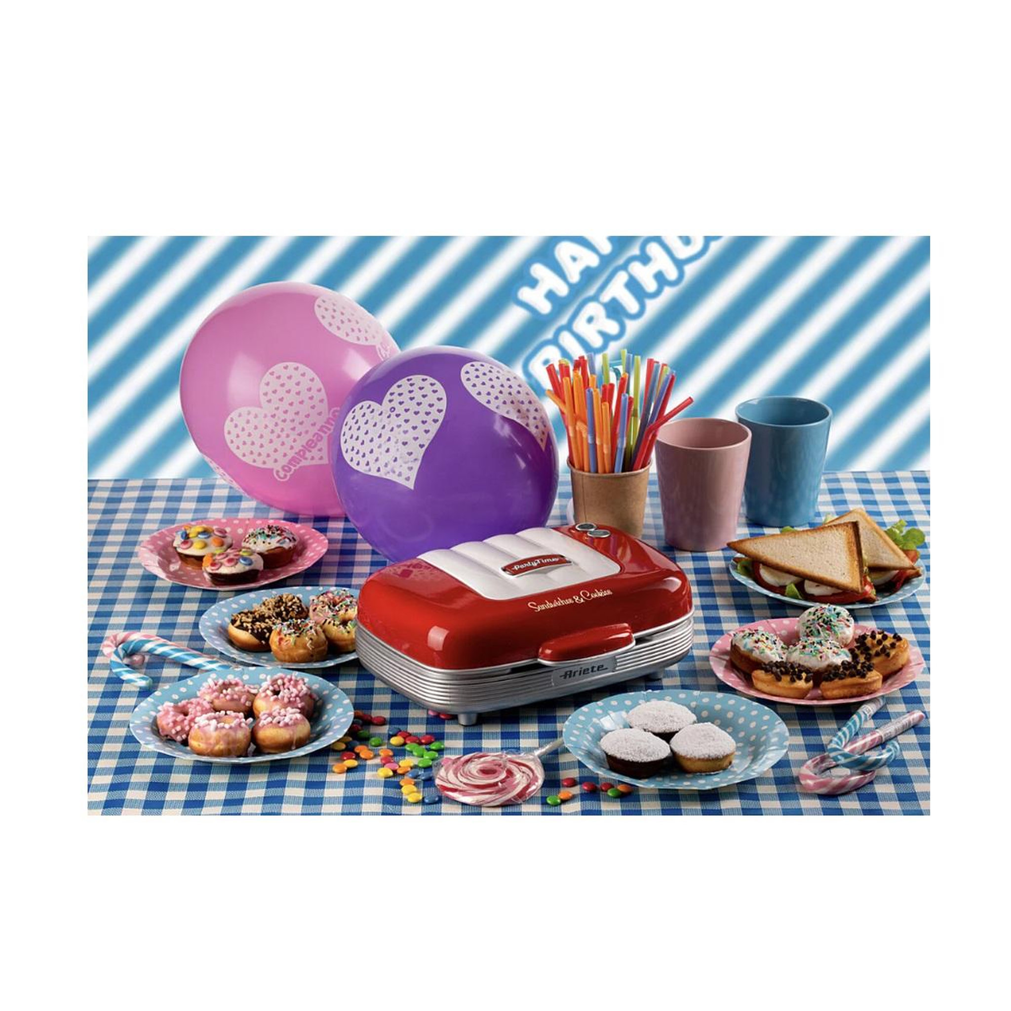 Voir la diapositive 3 : ARIETE Appareil à sandwich 3en1 700w rouge - 1972ROUGE