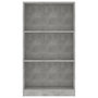 Voir la diapositive 4 : VIDAXL Bibliotheque 3 niveaux Gris beton 60x24x109cm Bois d'ingenierie